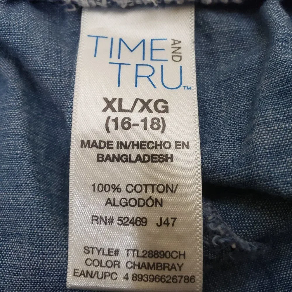 Time and Tru Chambray Jean Cutoff Fringe Shorts XL - Picture 13 of 13